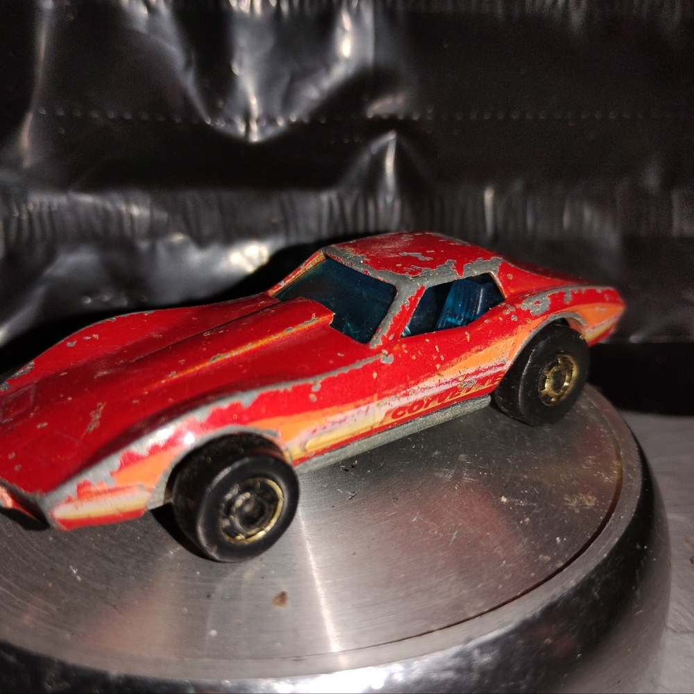Vintage Red Corvette Hot Wheels Toy Car